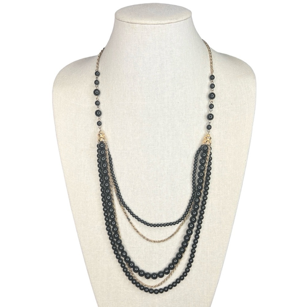 Bijoux Terner Black and Gold Beaded Multi-strand Necklace